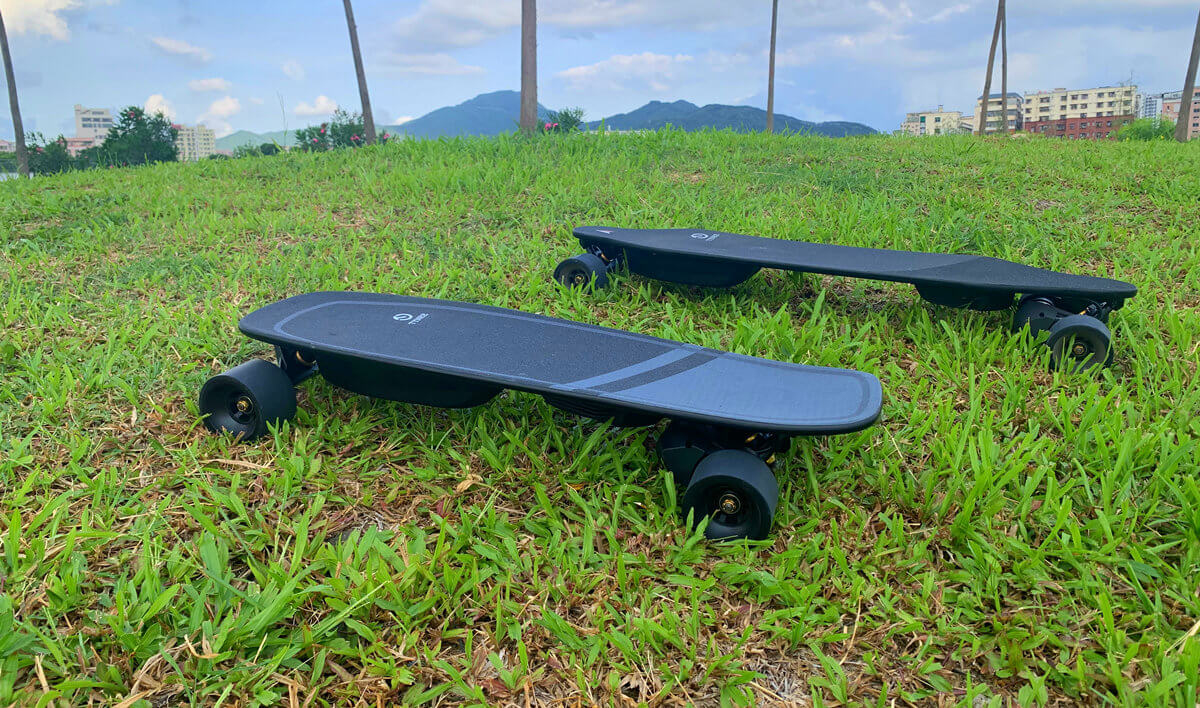Ride electric skateboard to keep Covid-19 away